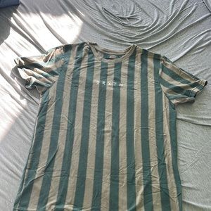 Brixton vertical striped tee green and olive